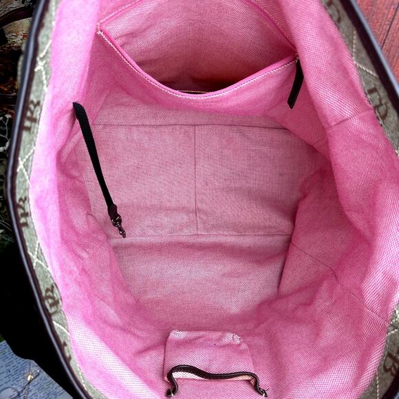 Dooney & Bourke Signature Canvas Tote with Leather Accents - Brown/Beige - Picture 12 of 15